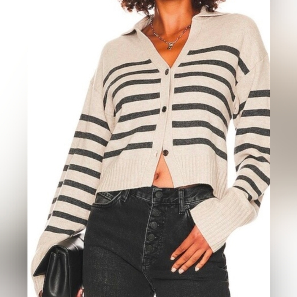 Harper Lane Crop Button Up Sweater Sz XS